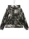 Andorine Metallic Sheen Hoodie In Gold