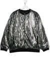 ANDORINE TEEN METALLIC PLEATED BOMBER JACKET