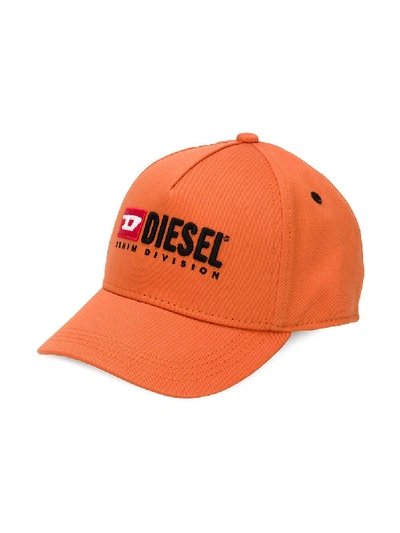 Diesel Babies' Embroidered Baseball Cap In Orange