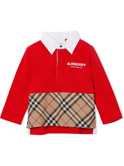 Burberry Baby's & Little Boy's Check Polo In Red