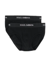 Dolce & Gabbana Kids' Jersey Briefs Two-pack With Branded Elastic In Black