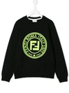 Fendi Kids' Logo Printed Sweater In Black