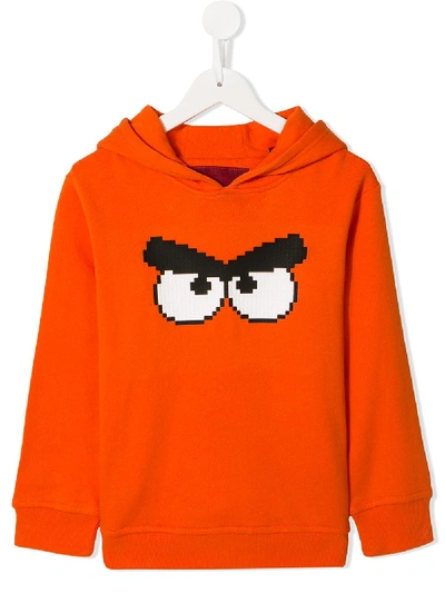 Mostly Heard Rarely Seen 8-bit Kids' Angry Bird Print Hoodie In Orange
