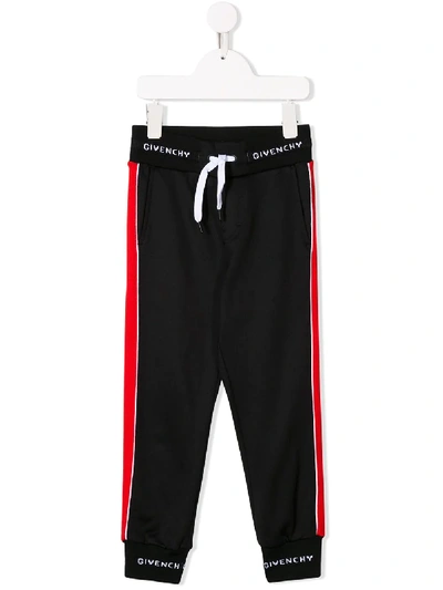 Givenchy Kids' Logo Waistband Track Trousers In Black