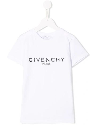 Givenchy Kids' Logo Printed Cotton Jersey T-shirt In White