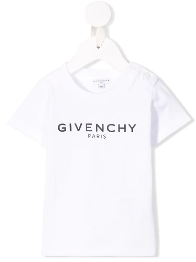 Givenchy Logo Print Cotton T-shirt In Blue