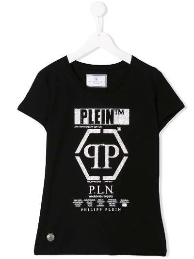 Philipp Plein Junior Kids' 20th Anniversary T-shirt In Black