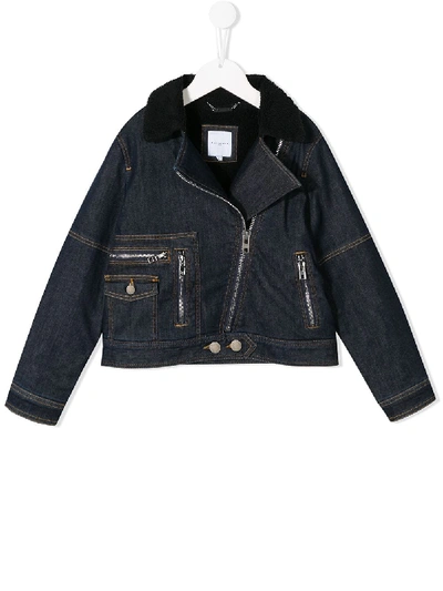 Givenchy Kids' 拉链牛仔夹克 In Blue