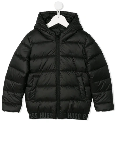 Hugo Boss Kids' Doudoune Padded Coat In Black