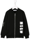 Msgm Logo Bomber Jacket In Black