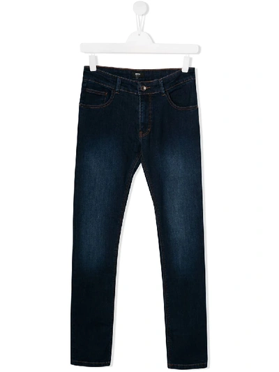 Hugo Boss Teen Stonewash Jeans In Blue