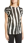 PROENZA SCHOULER LOGO GRAPHIC PUFF SLEEVE TOP,R2014024