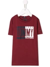 Tommy Hilfiger Junior Kids' High-contrast Logo T-shirt In Red