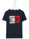 Tommy Hilfiger Junior Kids' High-contrast Logo T-shirt In Blue