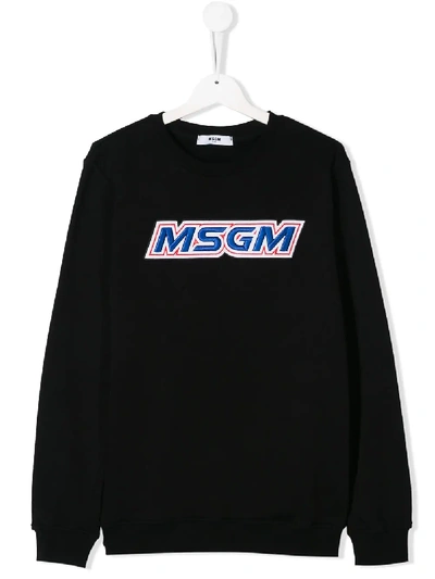 Msgm Kids' Logo Sweatshirt In Black