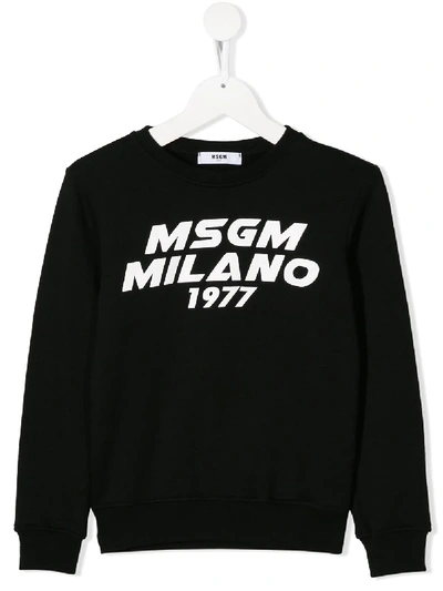 Msgm Kids' Logo Sweatshirt In Black