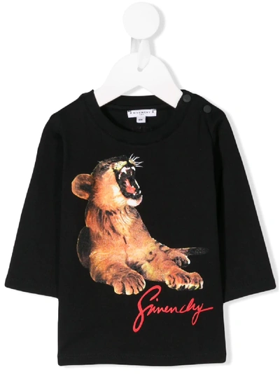 Givenchy Kids' Tiger Print Sweatshirt In Black