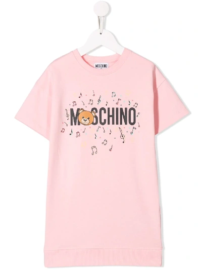 Moschino Kids' Logo Print T-shirt In Pink