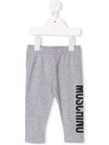 Moschino Babies' Logo Printed Leggings In Grey