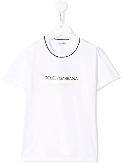 Dolce & Gabbana Kids' Dolce &amp; Gabbana Logo Gloss T-shirt In White