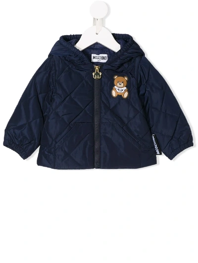 Moschino Babies' Quilted Jacket In Blue