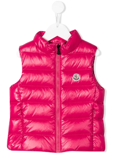 Moncler Kids' Ghany Padded Gilet In Pink
