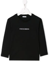 DOLCE & GABBANA EMBROIDERED LOGO LONGSLEEVED T-SHIRT