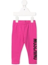 Moschino Babies' Logo Print Leggings In Pink