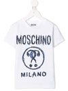 Moschino Kids' Double Question Mark T-shirt In White