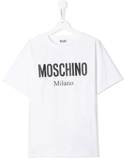 Moschino Kids' Logo T-shirt In White