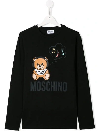 Moschino Kids' Teddy Bear T-shirt In Black