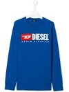 Diesel Kids' Logo Sweatshirt In Blue
