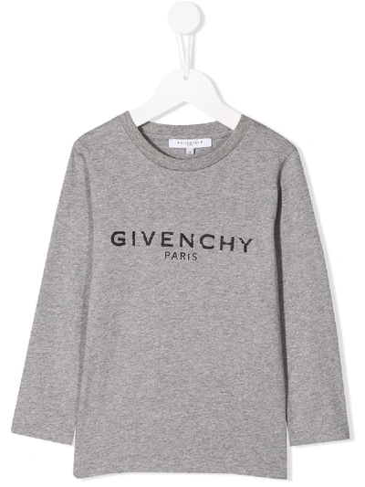 Givenchy Kids' Long Sleeved T-shirt In Grey