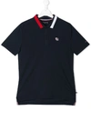 Tommy Hilfiger Junior Kids' Contrasting Collar Polo Shirt In Blue