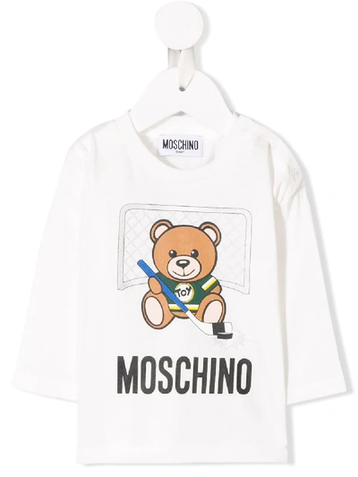 Moschino Kids' Logo Print T-shirt In White