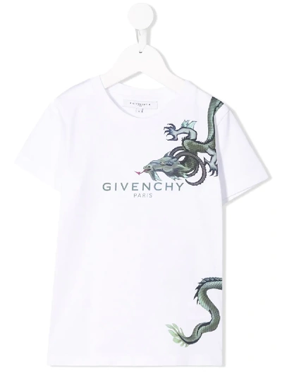 Givenchy Kids' Mythical Creature Print T-shirt In White