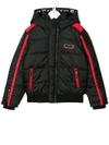 GIVENCHY RED TRIM PADDED HOODED JACKET