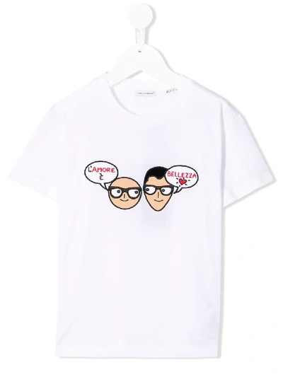 Dolce & Gabbana Kids' Speech Bubble T-shirt In White