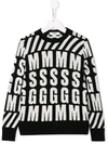 Msgm Knit Logo Print Jumper In Black