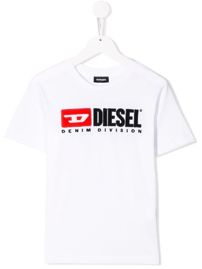 Diesel Kids' Just Division T-shirt In White