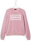 Young Versace Teen Vintage Logo Jumper In Pink
