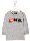 Diesel Babies' Logo Embroidered Sweatshirt In Grey