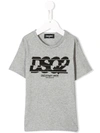 Dsquared2 Kids' Logo Print T-shirt In Grey