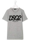 Dsquared2 Teen Logo Print T-shirt In Grey