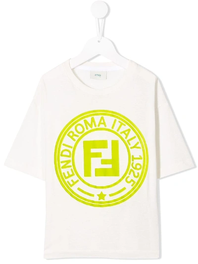 Fendi Kids' Ff Print T-shirt In White