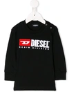 Diesel Long-sleeved Logo Print Jumper In Black