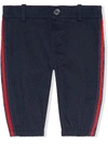 Gucci Baby Gabardine Trousers With Patch In Navy