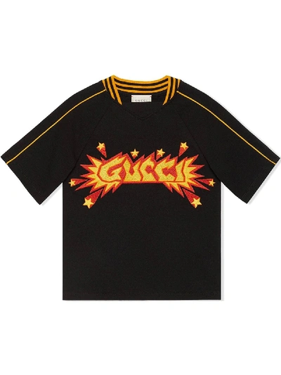 Gucci Kids' Logo T-shirt In Black