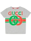 Gucci Boys Grey Kids Gg Insignia Logo-print Cotton T-shirt 4-10 Years 10 Years