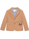 Gucci Kids' Little Boys & Boy's Gg Canvas Jacket With Lyre In Beige